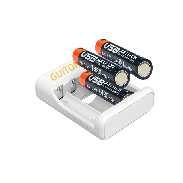 OEM Wholesale 1.5V USB Type-C Charger Dry Cylindrical AA Lithium Ion Li Batteries with USB Cable Included