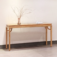 Table console longue et étroite de salon en bois d'orme chinois massif de haute qualité avec un design antique