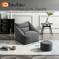 Housse de pouf moderne en coton et lin OTAUTAU pour fauteuil, pouf, canapé, fauteuil poire, pour adultes, housse amovible, une place, pour jeux, films, salon