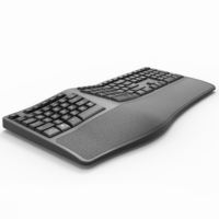 Venta al por mayor de teclado ergonómico EF-05 con reposamuñecas, retroiluminado en 7 colores, con cable e inalámbrico, para