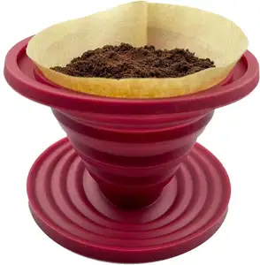 Npot bán sỉ biểu tượng tùy chỉnh Silicone ráp cà phê nhỏ giọt gấp handmade lọc cà phê Phễu cho cắm trại nhà văn phòng