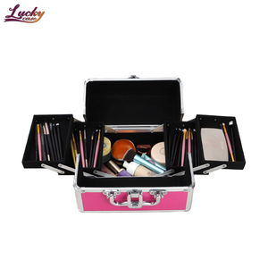 Estuche de <span class=keywords><strong>Maquillaje</strong></span> Profesional de Aluminio, Maletín de Cosméticos para Artistas, Bolsa de Viaje, Maleta de Belleza para Uñas con Gran Capacidad de Almacenamiento - Product Image 2