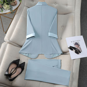 Tailleur da <span class=keywords><strong>Donna</strong></span> con Giacca e <span class=keywords><strong>Pantaloni</strong></span> Traspirante da Ufficio Abito Professionale di Design Abbigliamento da Lavoro Completo Due Pezzi - Product Image 2