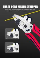 Herramientas FTTH Cable de fibra óptica Tres Pelacables de abrazadera Miller Pelacables multifunción 2 en 1 Pelacables de fibra óptica 2 en 1