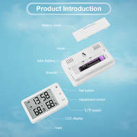 Mini Hygromètre Numérique Personnalisable avec Contrôleur de Température, Affichage LCD/LED, Indice de Protection IP67, Certifié CE FCC, -50~+70 1