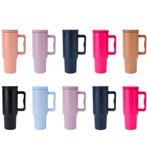Leakproof H3.0 40 oz Tumbler Stainless Steel Sublimation Blank Vacuum 1200ml Tumbler with Handle and <b>Straw</b> Lid - Product Image 1