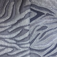 Tissu en polyester respirant et extensible à motif abstrait vague bleu marine, blanc et gris, pour literie de luxe, tricot jacquard