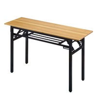 Table de formation rectangulaire pliable robuste, bureau polyvalent portable, structure en bois robuste, chêne écologique, pour réunions et salles de classe