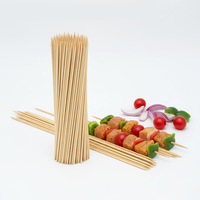 Brochettes en bambou biodégradables pour fruits et barbecue, jetables, écologiques, rondes et pointues
