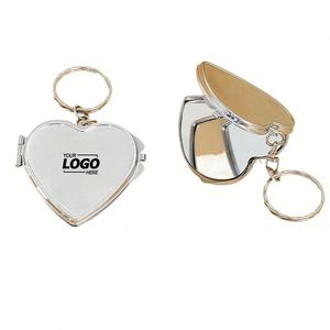 Heart Shaped <b>Mirror</b> Keychain - Custom Logo Metal Keyring for Promotional Gifts & DIY Crafts - Product Image 1