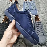 2026 Baskets de créateur pour homme, basses, à lacets, plates, noires, respirantes, avec broderie et semelle rouge, style mode et robuste