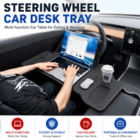 Table pliante pour voiture, plateau de siège, support portable pour ordinateur portable, support multifonctionnel stable pour volant, repas, travail, voyage