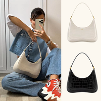 Approvisionnement stable : Sacs à bandoulière pour femme en similicuir gaufré crocodile, style vintage japonais, tendance et polyvalent, avec fermeture éclair