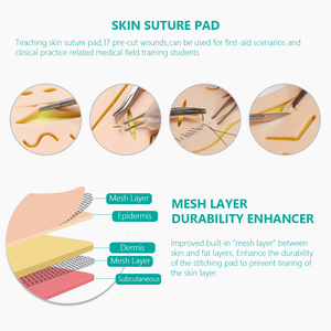 Ressources pédagogiques Formation à la suture chirurgicale Exercices de suture de la peau Modèles de coussinets en silicone - Product Image 6