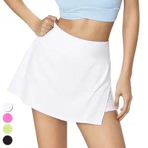 2024 été glace tissu poche intérieure taille haute côté fendu course sport jupe 2 en 1 Golf jupes Tennis Mini jupe pour les femmes