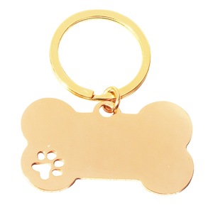 Porte-clés rectangulaire personnalisable pour chien, en acier inoxydable léger, anti-perte, avec empreinte de patte, élégant et tendance, gravure personnalisée, vente en gros, diverses couleurs - Product Image 5