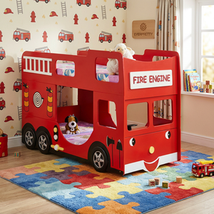 Set di Mobili per Camera da Letto per Bambini Personalizzati, Letto a Forma di Auto Multifunzionale, Nuovo Stile Moderno Letto a Castello in Legno per Bambini - Product Image 1