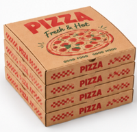 Boîtes à pizza en carton ondulé kraft SP5312, vente en gros d'usine, qualité alimentaire, résistantes à la graisse, logo personnalisé en relief, plusieurs tailles, écologiques