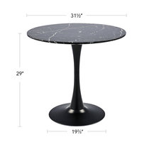 Table à manger moderne noire marbre artificiel Table à manger ronde noire Table basse de restaurant