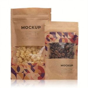 ถุงซิปล็อคก้นแบนพลาสติกใสสำหรับ PET กระดาษคราฟท์บรรจุภัณฑ์เกรดอาหารซีลด้วยความร้อนสำหรับชากาแฟนม - Product Image 2