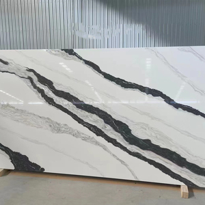 TMZ OEM/ODM - Azulejos Modernos de Cuarzo de Piedra 5008, Color Blanco Panda, para Escaleras, Pisos, Encimeras, Serie Calacatta, Diseño 3D para el Hogar y Villas - Product Image 1