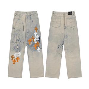 Jean droit pour <span class=keywords><strong>homme</strong></span> King Mcgreen Star High Street, polyvalent, décontracté, taille haute, coupe slim, <span class=keywords><strong>pantalon</strong></span> américain à cœurs chromés - Product Image 2