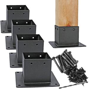 <span class=keywords><strong>Placa</strong></span> base de buzón de acero Base de poste de cerca con recubrimiento en polvo Base de poste de anclaje - Product Image 2