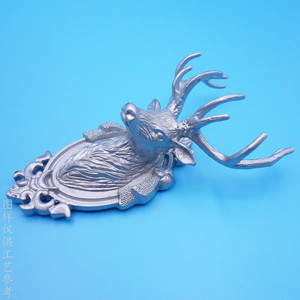 Zinc Alloy Deer Head <b>Wall</b> <b>Hook</b> Matte Silver Metal Decor Office Space Mounting Novelty <b>Hooks</b> - Product Image 1