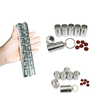 Caja de Medicina de aleación de aluminio multicelda de moda Sello de metal seguro desmontable portátil Disponible Llaveros de tamaños pequeños y grandes - Product Image 5