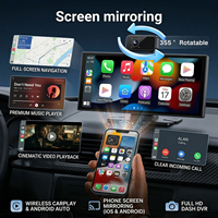 Kamera Dasbor Ganda 4K Layar Pintar 10,25 inci DVR Mobil dengan CarPlay Nirkabel Android Auto WiFi Bluetooth Pemancar FM