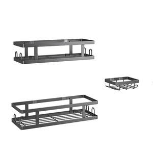 Étagère <span class=keywords><strong>de</strong></span> rangement murale en métal à un niveau, personnalisable, sans perçage, pour salle <span class=keywords><strong>de</strong></span> bain, à placer au-<span class=keywords><strong>dessus</strong></span> des toilettes - Product Image 5