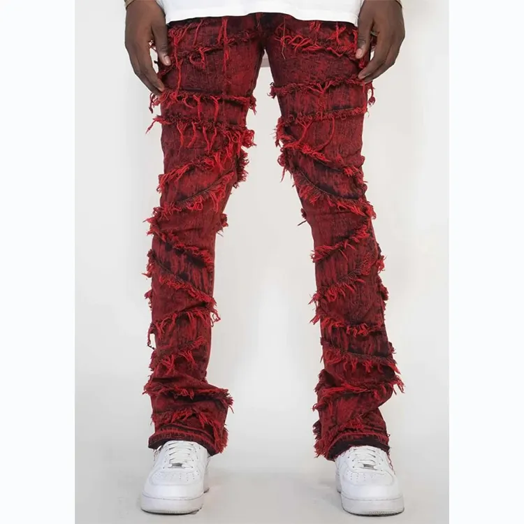 DiZNEW New styles high street printed pencil pants denim jeans male fashion cotton spandex jeans pants men