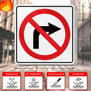 Señal de Tráfico Reflectante de Prohibido Girar a la Izquierda (Cumple con MUTCD de EE. UU./Canadá) - Señal de Tráfico de Aluminio Resistente a la Intemperie - Product Image 3