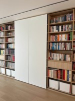 Kit de quincaillerie pour porte coulissante en aluminium avec amortisseur silencieux à fermeture douce pour salon, meuble TV, cave à vin et bibliothèque