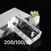 Processus de rainurage étanche côté arrondi cristal de glace verre brique poinçonnage conception creuse solide pour salle de bain cuisine décoration
