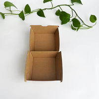 Boîte à hamburger biodégradable et écologique pour la restauration rapide, en carton ondulé kraft pliable