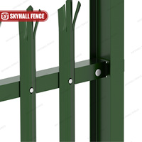 Cercado de empalizada de metal galvanizado verde W D Cercado de empalizada pálida para la venta