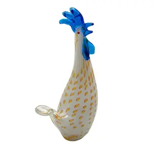 home ornament glass handicraft glass blown rooster murano