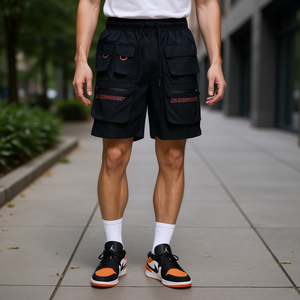 Pantalones Cortos Deportivos Jordan para Hombre, Negros, de Poliéster y Pana, con Cordón Ajustable, Estilo Utilitario, con Decoración de Logos, Talla L/XS - Product Image 2