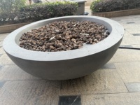Table de foyer d'origine aspect béton nouvelle cheminée à gaz en ciment forme ronde brasero sans fumée utilisation en extérieur