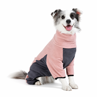 Combinaison polaire solide double face pour grand chien, pyjama thermique chaud à 4 pattes, vêtements d'hiver réglables à col montant