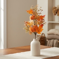 Décorations florales artificielles en feuilles de citrouille pour Halloween, pour couronnes d'automne et décorations de fête, fabriquées en Chine, différentes tailles