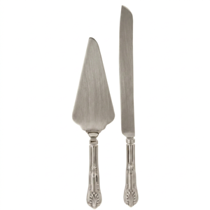 Royal Design Cake Server And Knife Set Stainless Steel With Silver Finished Perfect For Anniversary And Wedding Table <b>Accessory</b> - Product Image 1