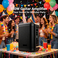 Amplificateur de guitare portable GENCE 150W Mini avec éclairage LED RGB V5.0 et télécommande pour la pratique de la guitare électrique