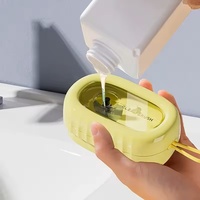 Brosse à lessive liquide à pression, rouleau multifonctionnel en silicone souple pour la maison, mousse rapide, brosse de nettoyage riche en mousse