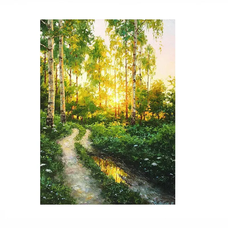 Forest View Diy Tekenen Op Canvas Muur Pictures Home Decor Woonkamer Coloring Art Volwassenen Foto Gift Verf Schilderen Door nummers