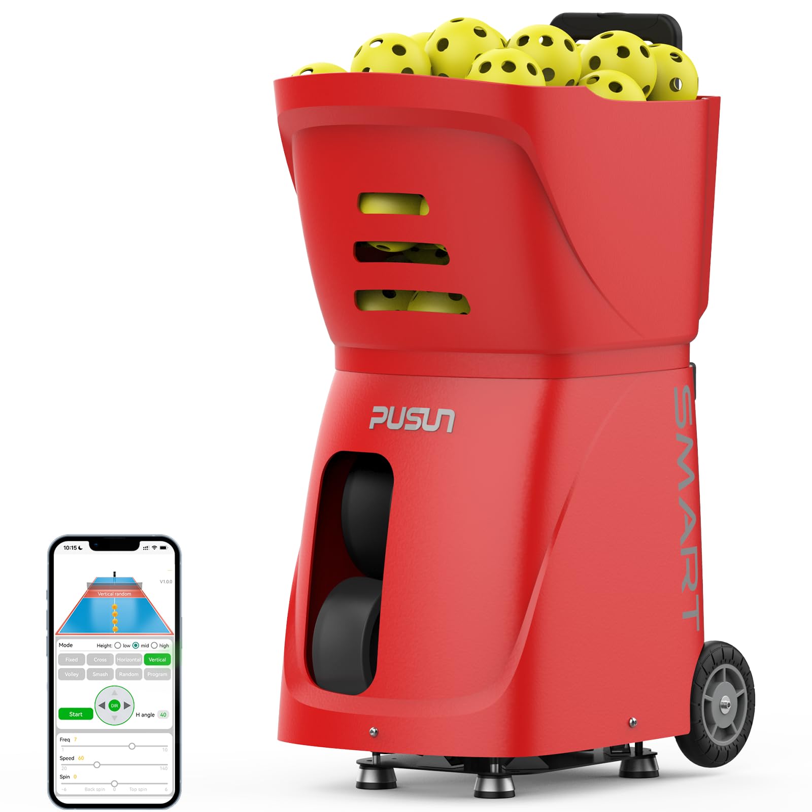 Automatic for Ball Serving Machine for Tennis Pickleball 120-Ball Capacity 20-120km/h Adjustable Speed Spin App Remote Control