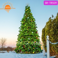 Arbre de Noël artificiel géant LED de luxe rouge personnalisé pour l'extérieur, commercial, 20 pieds, 30 pieds, 40 pieds, 50 pieds, 60 pieds, 80 pieds, 100 pieds