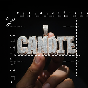 จี้ตัวอักษร CANDIE ชุบทองคำขาวบนเงินแท้ 925 ประดับเพชรโมอิสซาไนต์ทรงช่อง ดีไซน์ฮิปฮอปสุดเท่ สำหรับทุกเพศ - Product Image 5