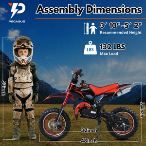 Moto pour enfants Yaztor, idéale pour les débutants, loisirs et divertissement, stock USA, 2 temps, <span class=keywords><strong>49cc</strong></span>, démarrage par lanceur - Product Image 4